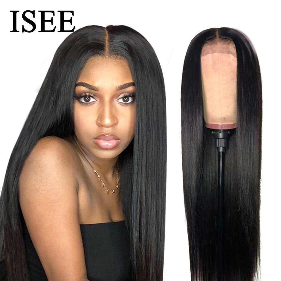 ISEE HAIR Straight Lace Front Wig Remy 360 Lace Frontal Wig 150% Density 13X4/13X6 Malaysian Straight Lace Front Human Hair Wigs